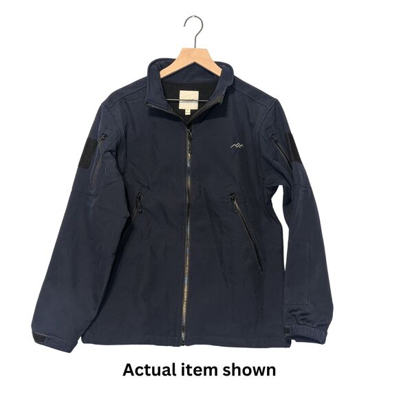 ⛰️ Trailside Supply Co. M Softshell Fleece Lined Jacket Navy Blue Tactical - Picture 2 of 9